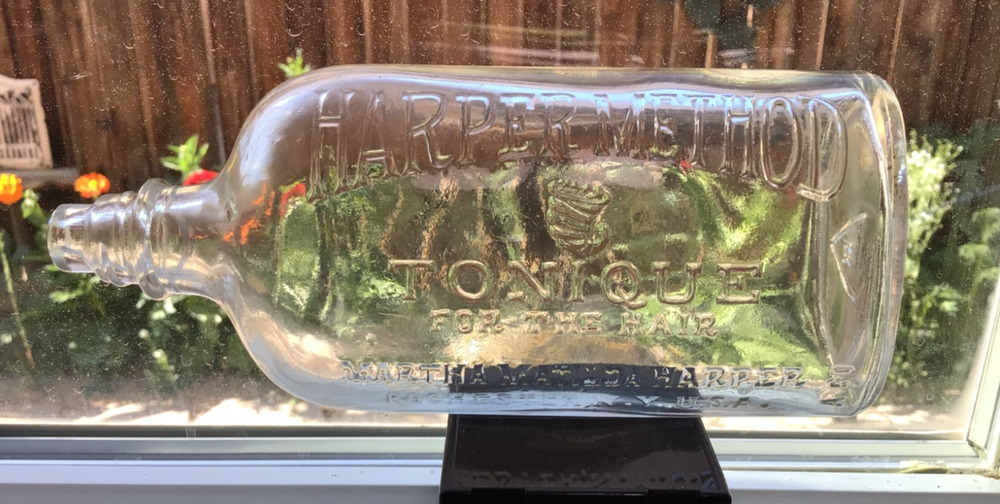 Vtg Martha Matilda Harper Method Embossed Bottle Hair Tonique Rochester New York